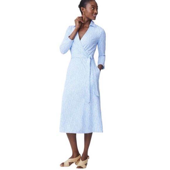 J. McLaughlin Dress NWT Verte in Black Faux Wrap Knee Length Size Large - Picture 4 of 10